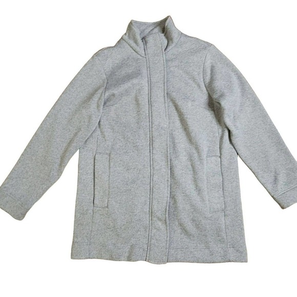 Lands End Jacket Womens Large 14/16 Gray Full Zip‎ Pockets Casual Neutral - Picture 1 of 6